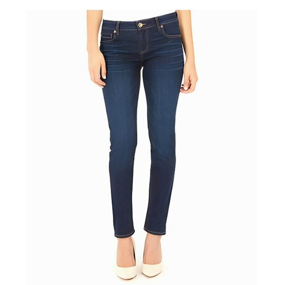 Kut Dark Wash Skinny Stretch Slim Straight Petite Denim Blue Jeans 2 Petite 2P